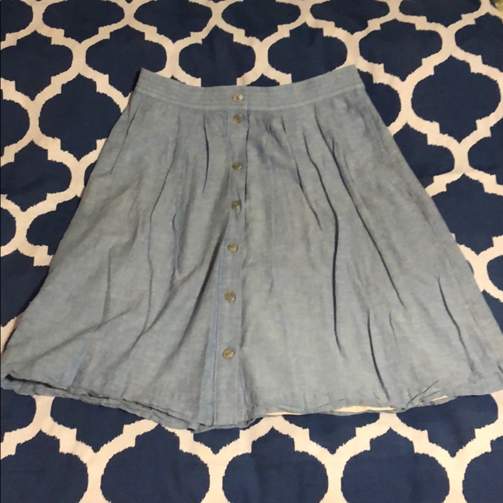 J. Crew Button Down Linen A-line Skirt Size 8